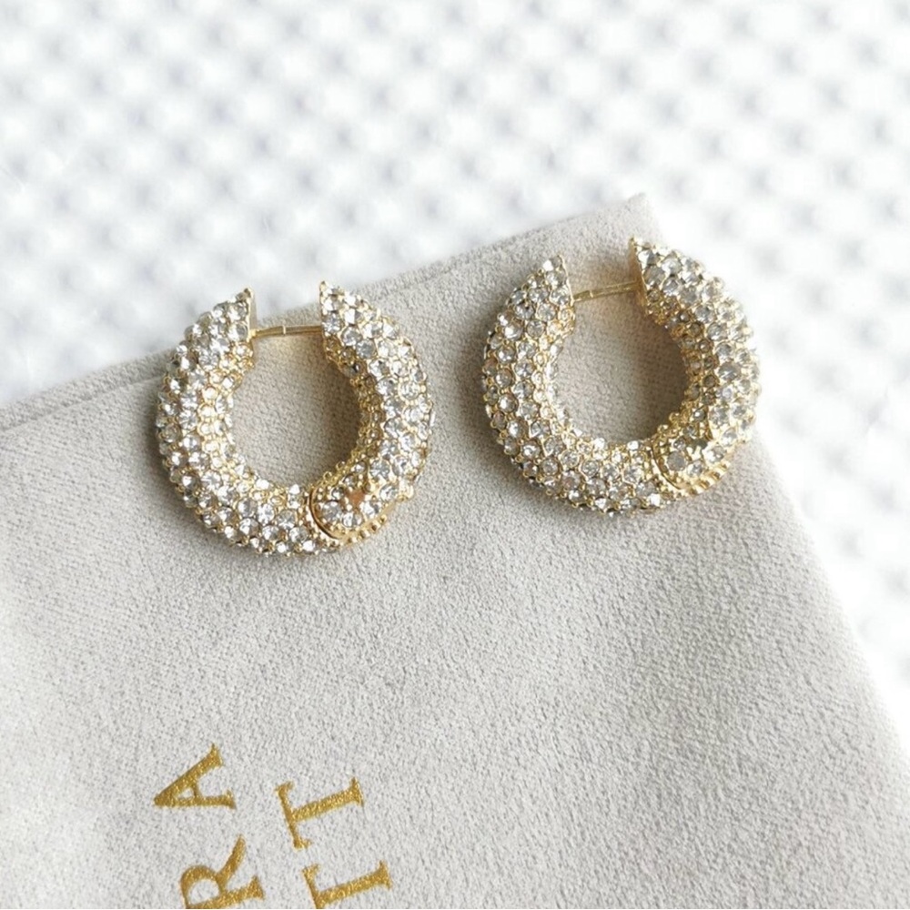 Kendra Scott Sparkling Gold and Silver Hoops - Picture 2 of 3